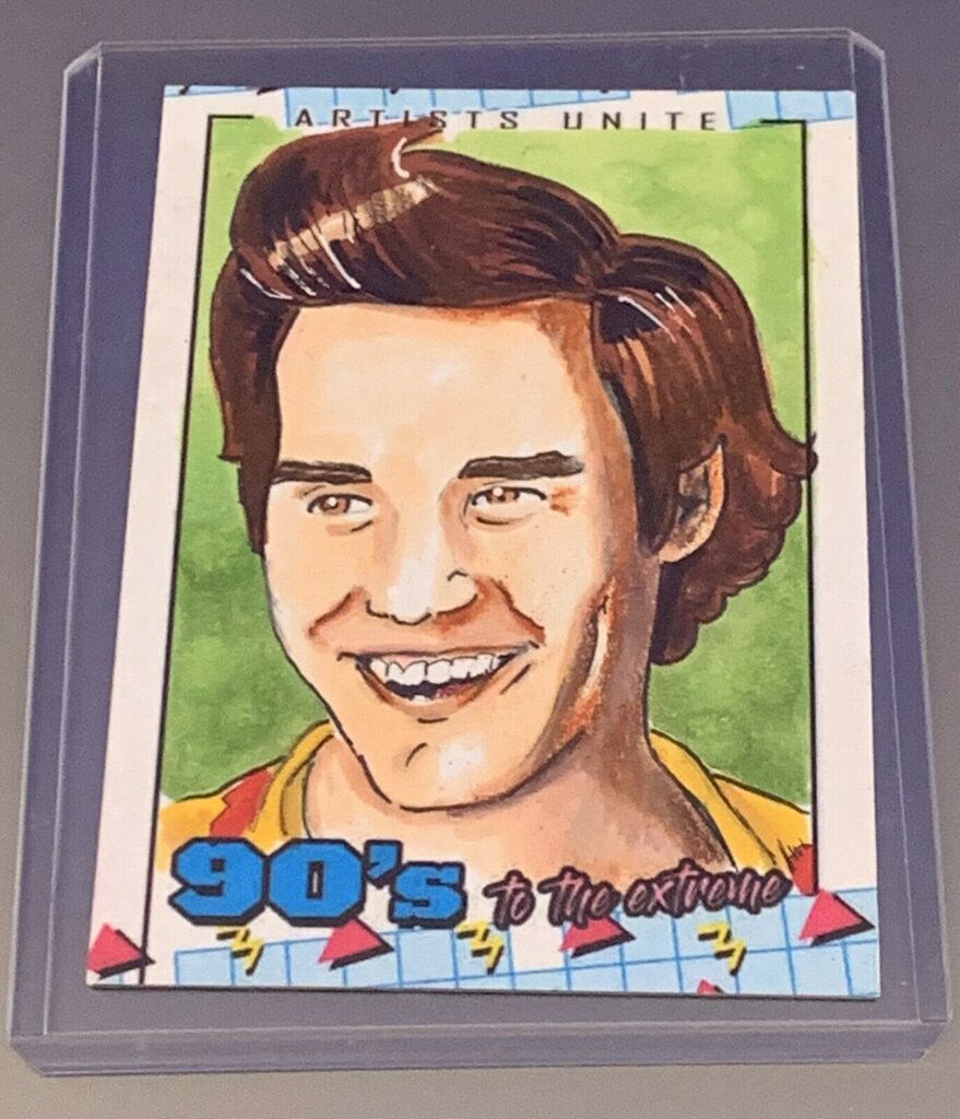 Jim Carey Baseball Card (1/1) Original Art “Ace Ventura” 90’s Extreme