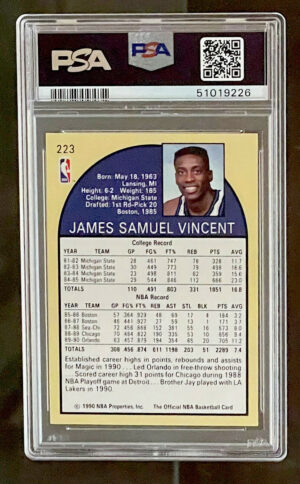 1990-91 NBA Hoops Sam Vincent Card #223 - Michael Jordan Wearing Jersey #12