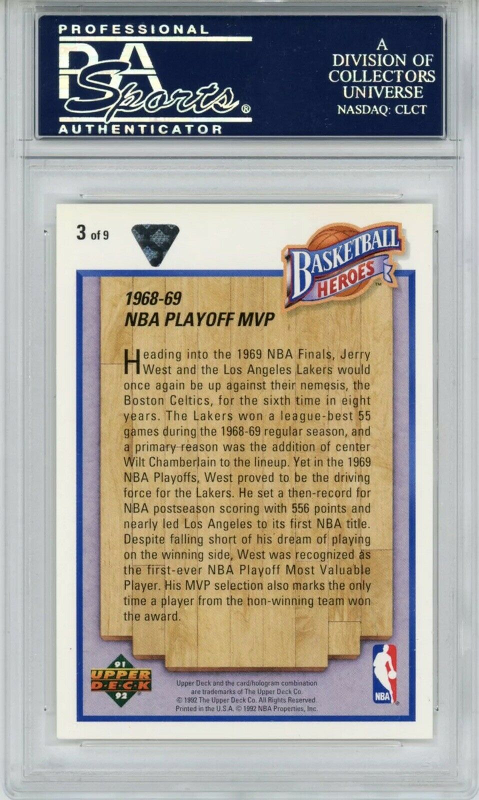 Sold at Auction: AUTOGRAPHED JERRY WEST BASKETBALL CARD (B)