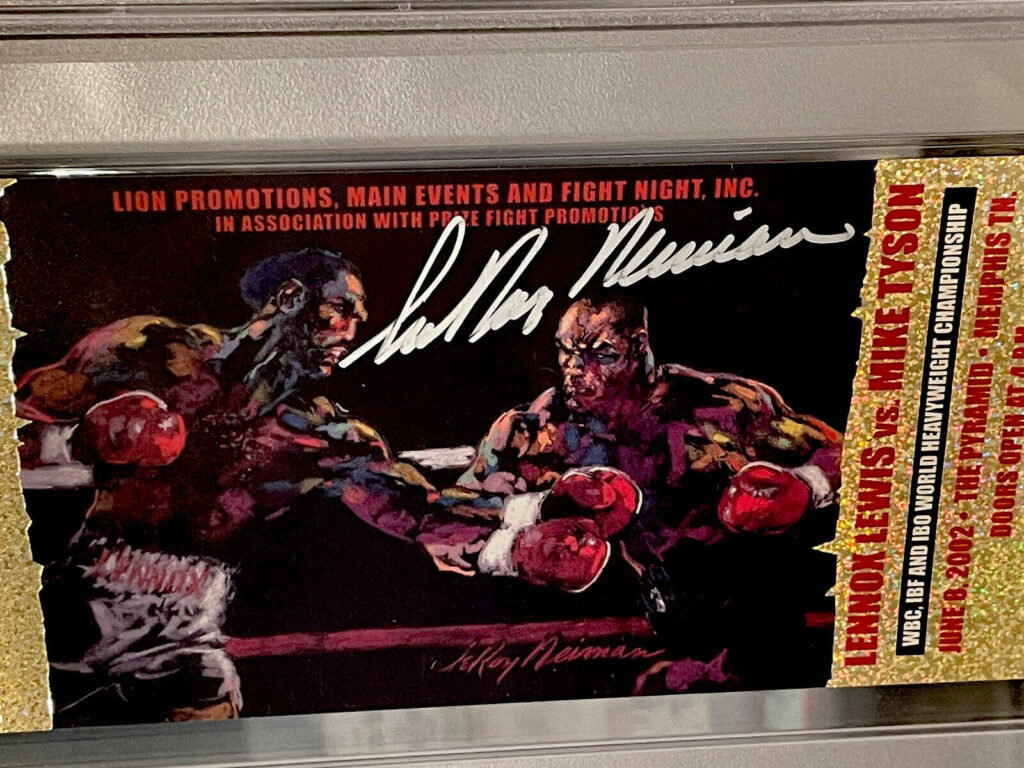 Mike Tyson vs Lennox Lewis FULLTicket (PSA/DNA) MINT Signed LeRoy