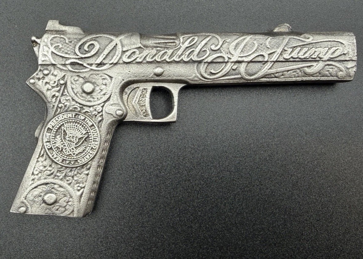 Donald Trump-president-The Don-45- 45 gun-Silver-Pistol-silver-Fine