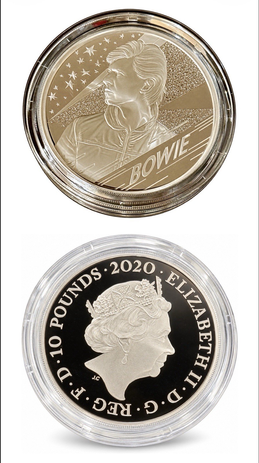 David Bowie- 5oz -Silver -Proof -10 Pounds - UK Coin - Queen Elizabeth-rockstar