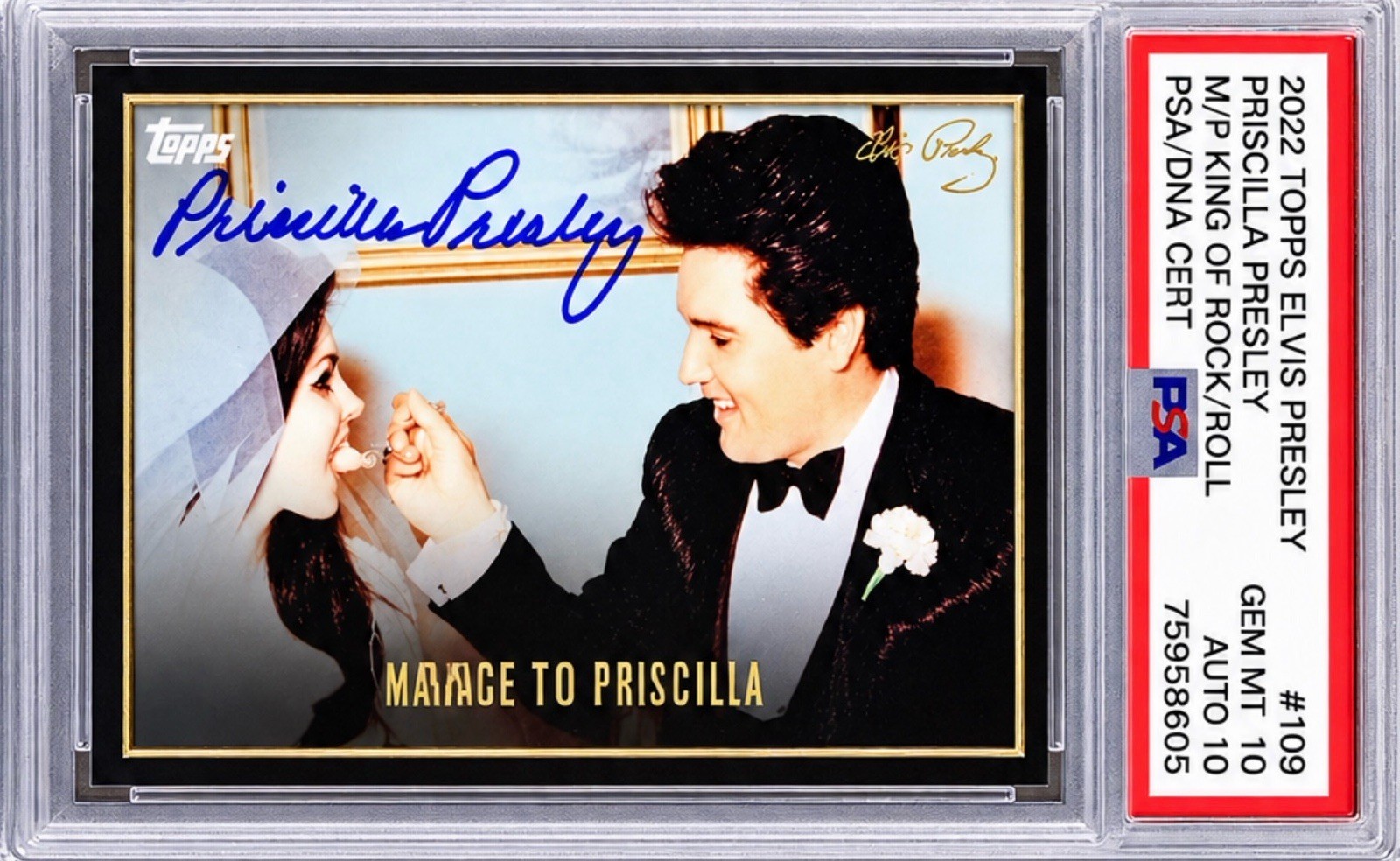 Elvis Presley - Priscilla-Presley - Autograph - psa10 - topps