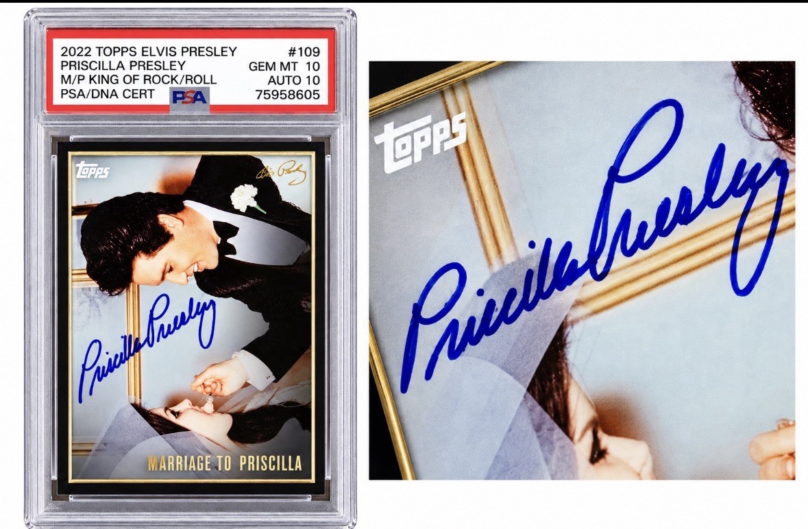 Elvis Presley - Priscilla Presley - Autograph - psa10 - topps