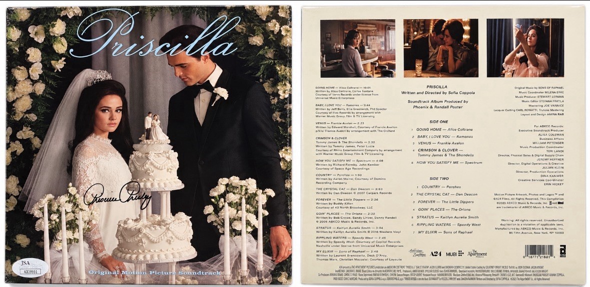 Elvis Presley-Soundtrack- Elvis Signed - Vinyl -Record - JSA -Priscilla Presley - Autographed